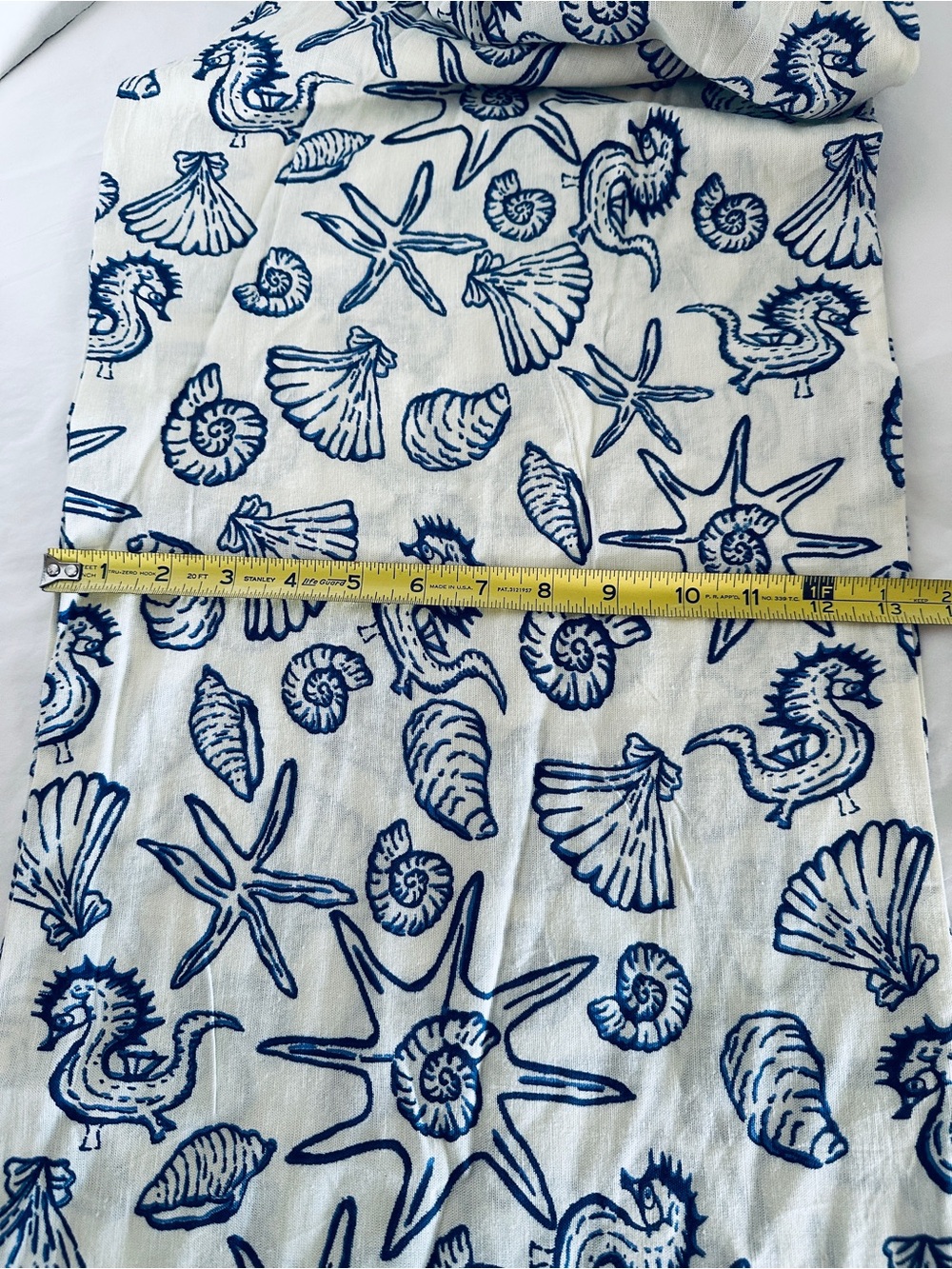 Jumpsuit -Wide Leg -Sz Medium- by Nado Navy and Ivory Shell-Print Linen Blend - Picture 9 of 11